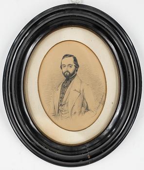 LOUISE VON KNORRING, f. LAGERHEIM, teckningar, 4 st. Signerade och daterade. 1800-talets mitt.