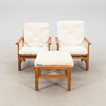 Elsa Stackelberg, 2 chairs + stool / table,  Fri Form, 20th Century latter part.
