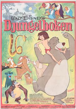 A movie poster for "The jungle book", 1960/70s.