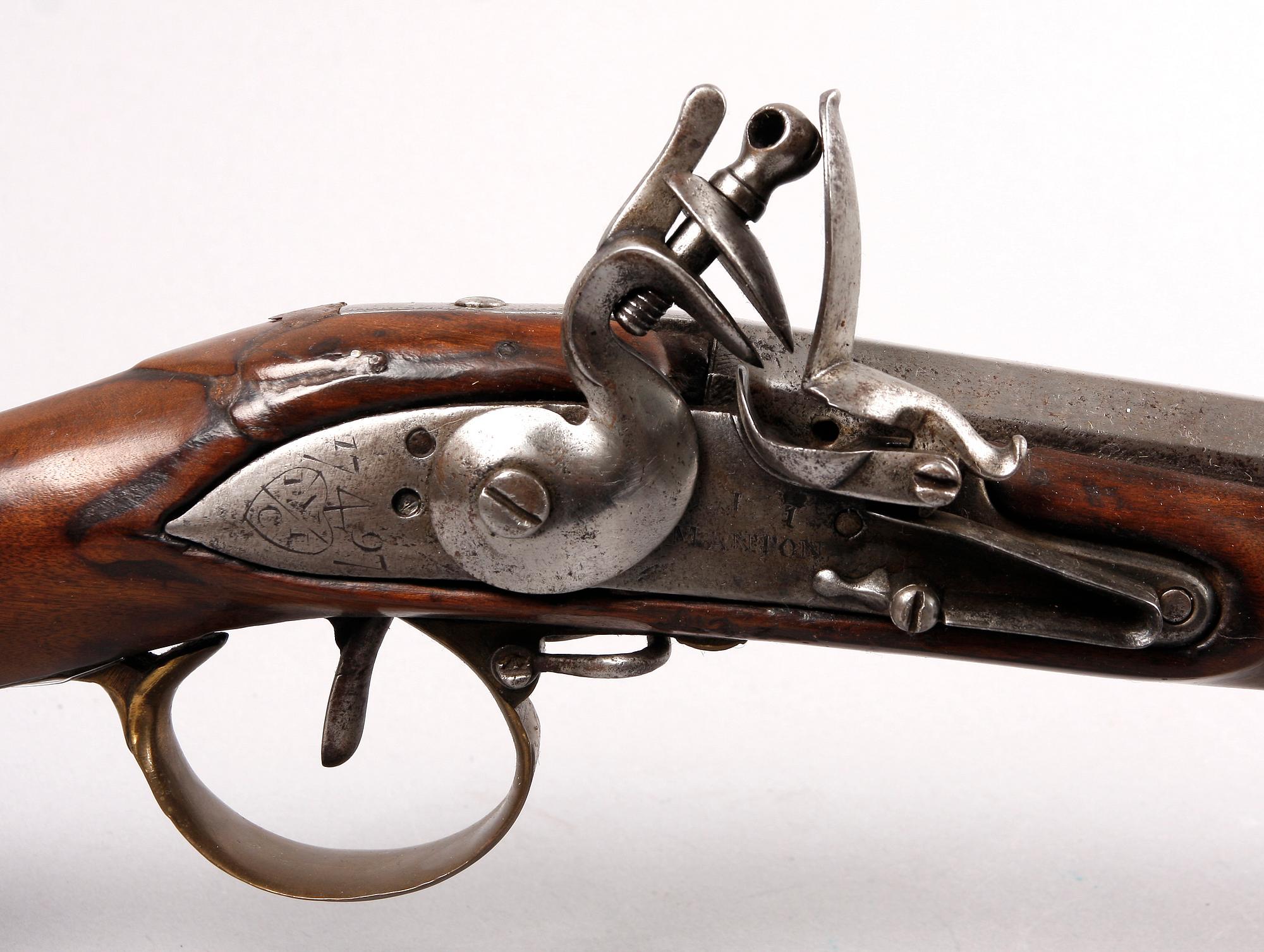 BLUNDERBUS, flintlås, engelskt lås märkt 1749,