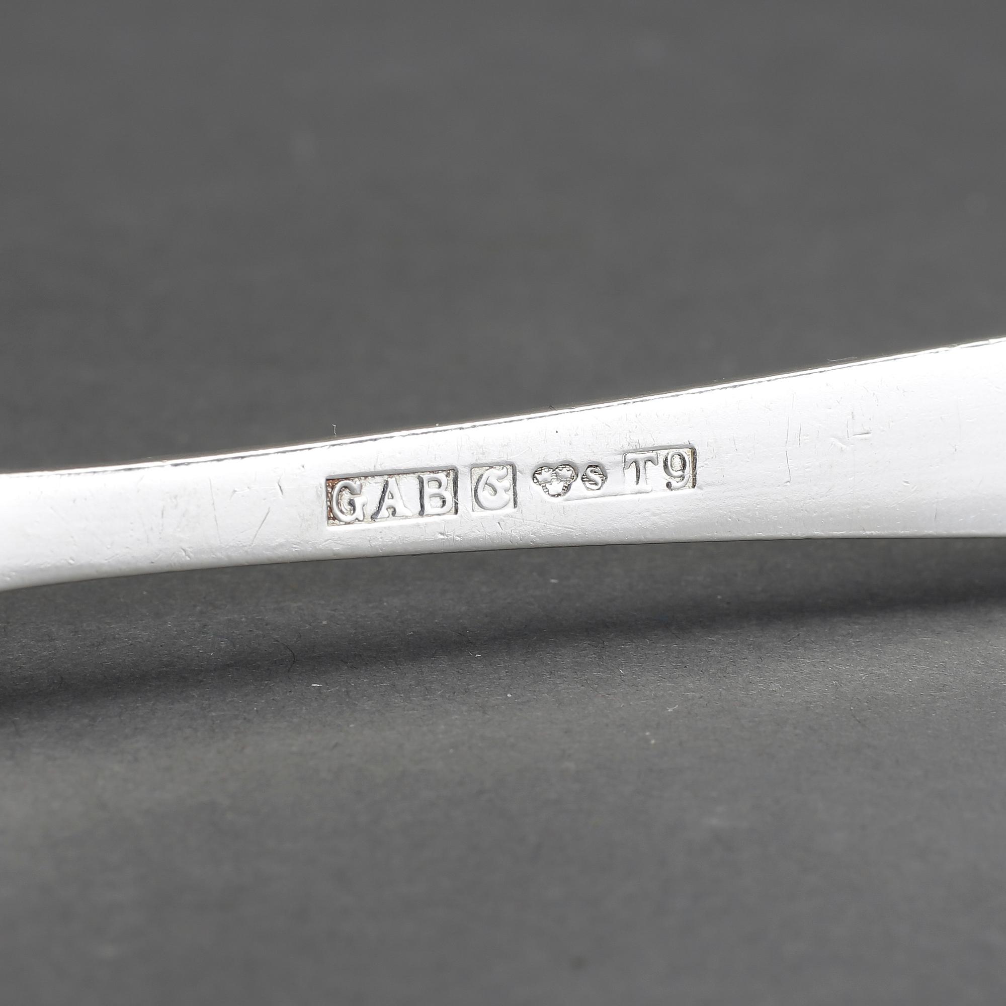 FISKBESTICK, 24 st, silver, "Rosenholm", GAB, 1968-72. Tot 1080 gram.