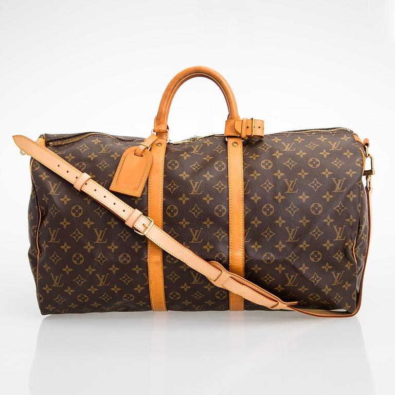 Louis Vuitton, a Monogram Canvas 'Keepall 55 bandoulière' bag.