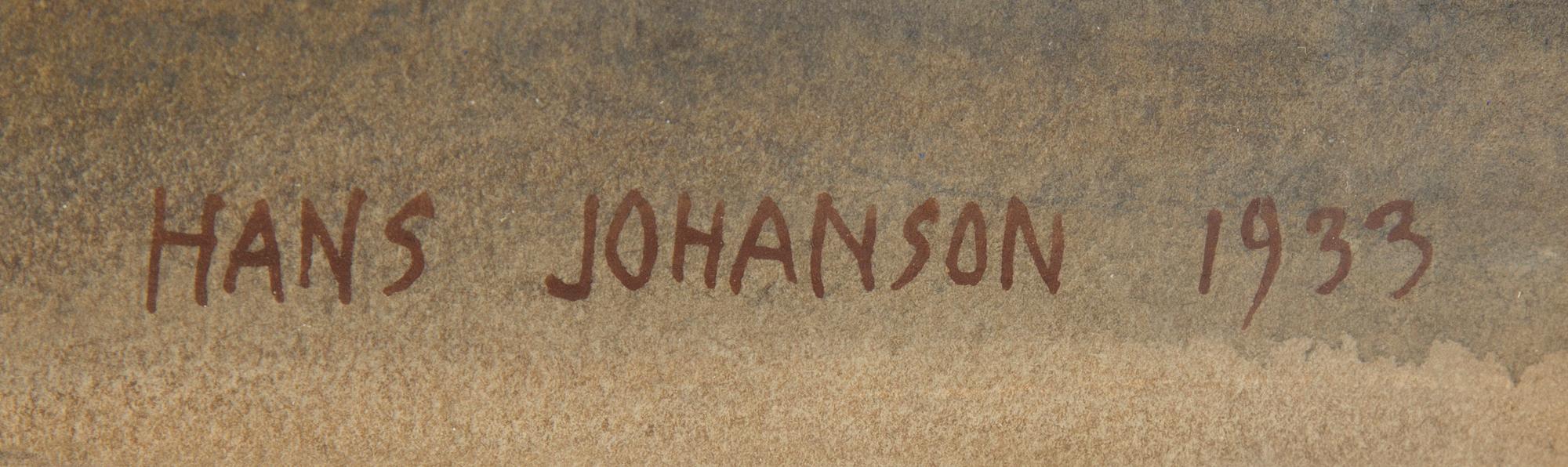 HANS JOHANSON, watercolour, signed and dated 1933.