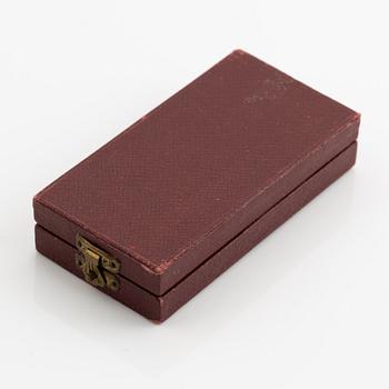 Medalj, Gustav V, guld, "För medborgerlig förtjänst", i etui, 1938.