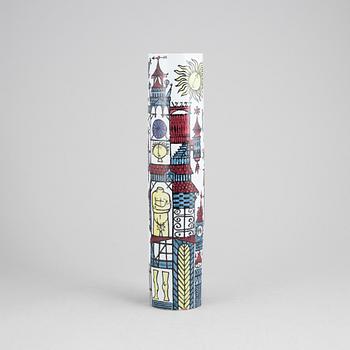 An earthenware 'Karneval' vase by Stig Lindberg, Gustavsberg Studio.