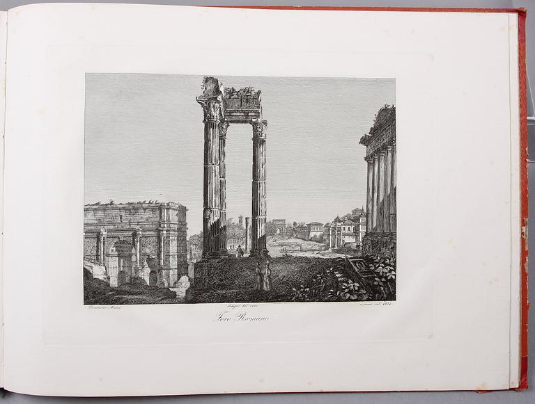 ALBUM MED KOPPARSTICK, "Vedute di Roma" av Domenico Amici. 1837.