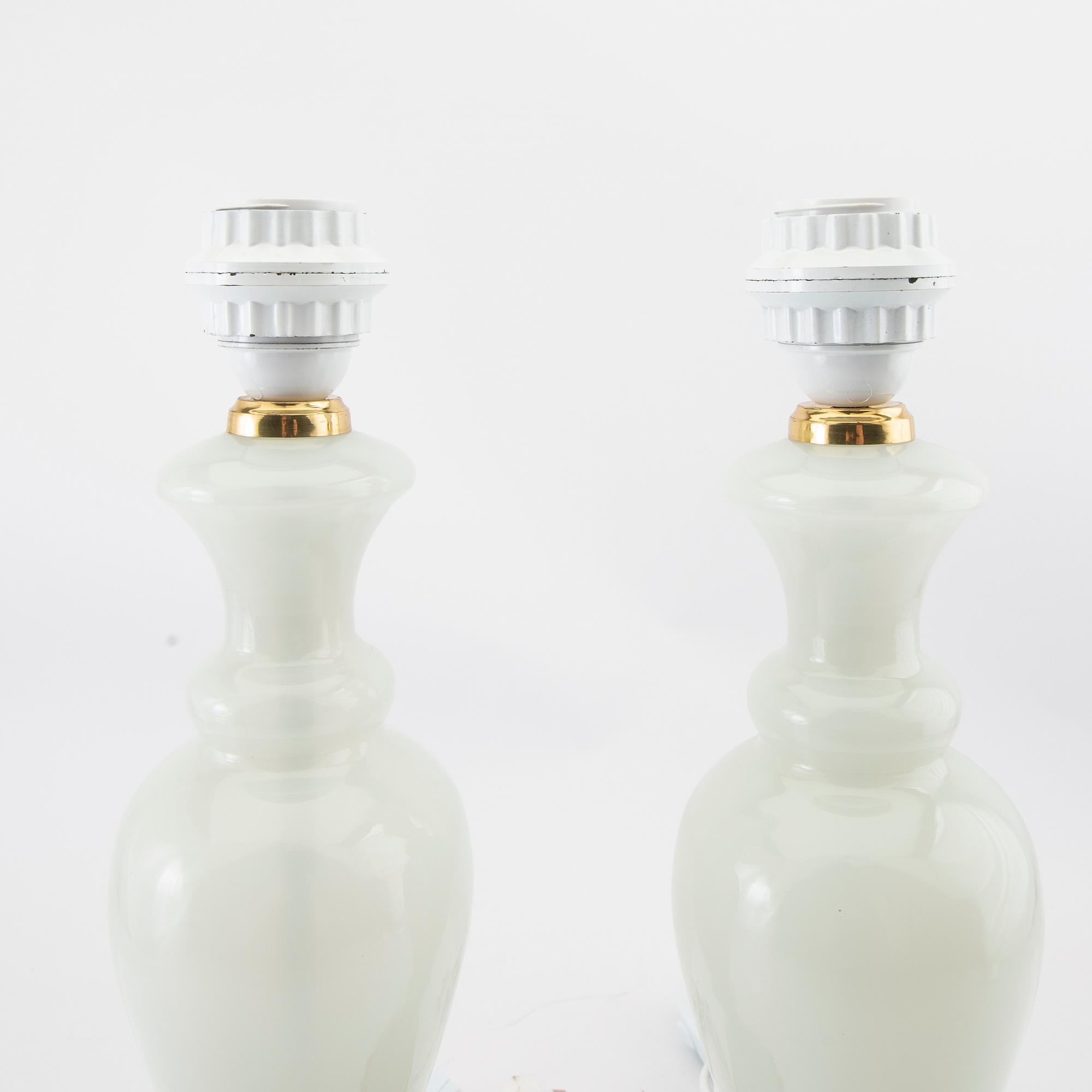 Bordslampor ett par Fratelli Ferro Murano Italien 1900-alets mitt.