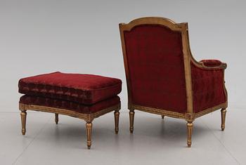 BERGÈRE MED FOTPALL, Louis XVI stil,