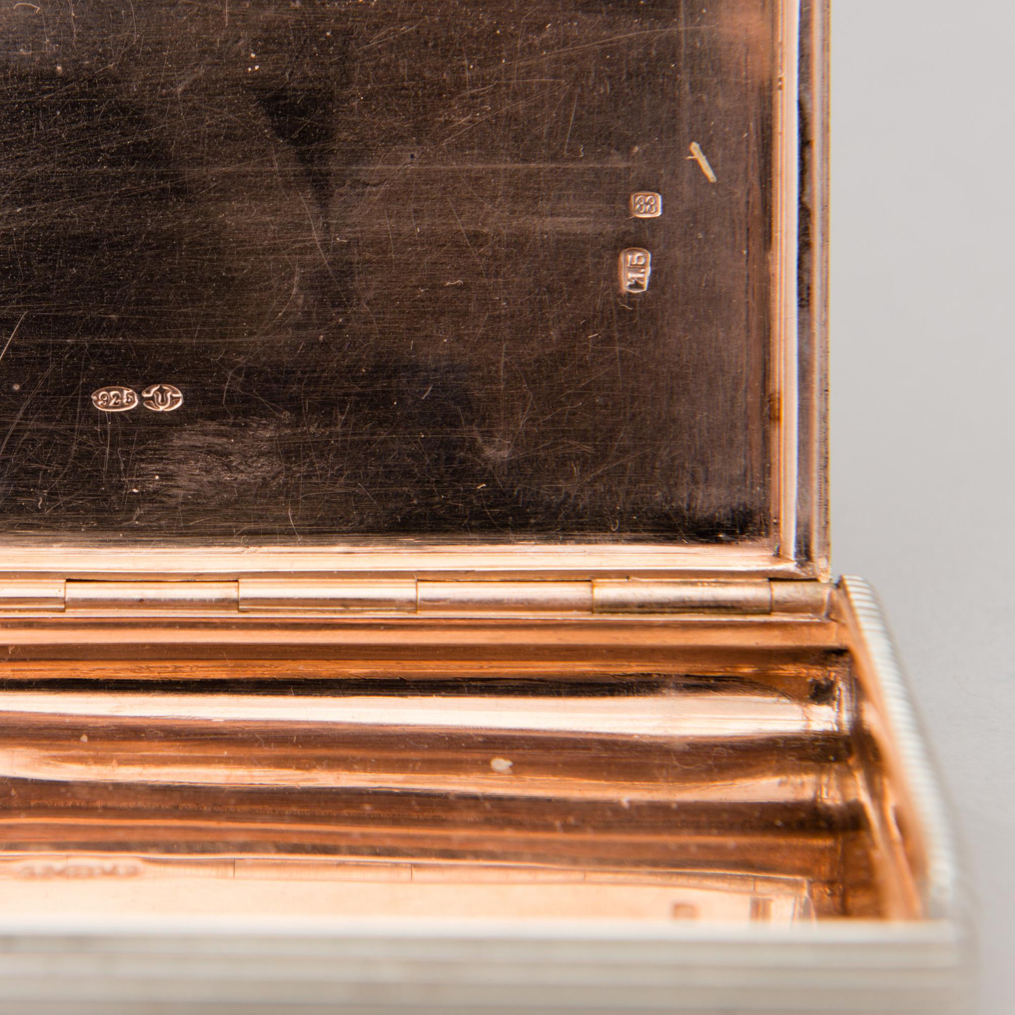 A RUSSIAN SILVER CIGARETTE CASE, St:Petersburg ca 1900, goldsmith И.Б.