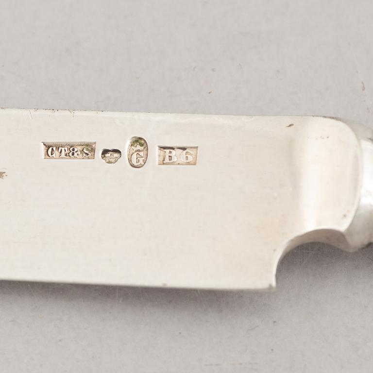 A Swedish Silver Travel Cutlery Set, mark of Carl Tengstedt & Son, Gothenburg 1880-81 (3 pieces).