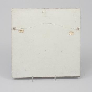 VÄGGPLAKETT, stengods, Lisa Larson, Gustavberg, ur serien "Unik" formgiven 1961.