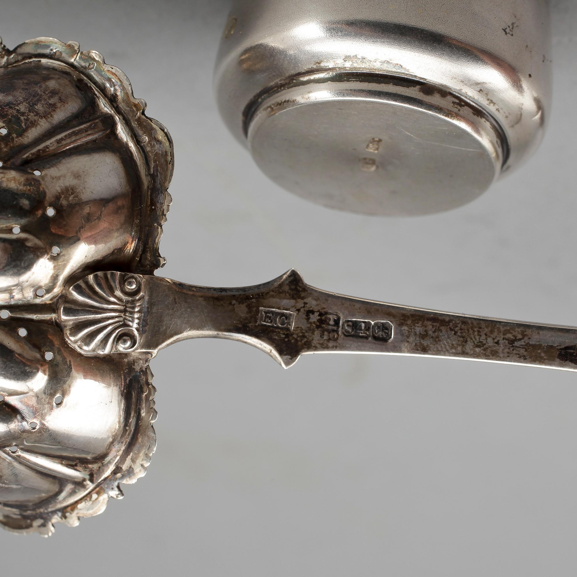 PARTI SILVER, 3 delar, bla St Petersburg, Ryssland 1800-tal till tidigt 1900-tal. Tot ca 88 gram.