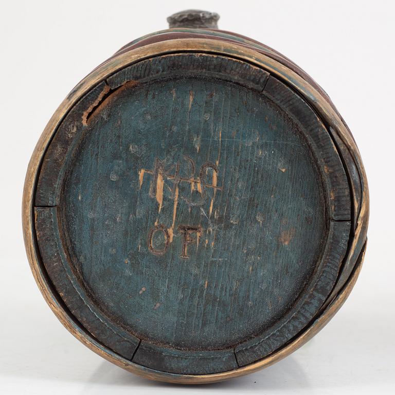 A set of three brandy kegs from Hälsingland, Sweden, 19th century.