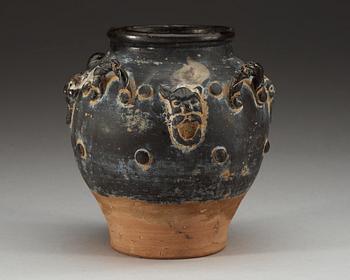 A black glazed jar, Tang dynasty (618-907).