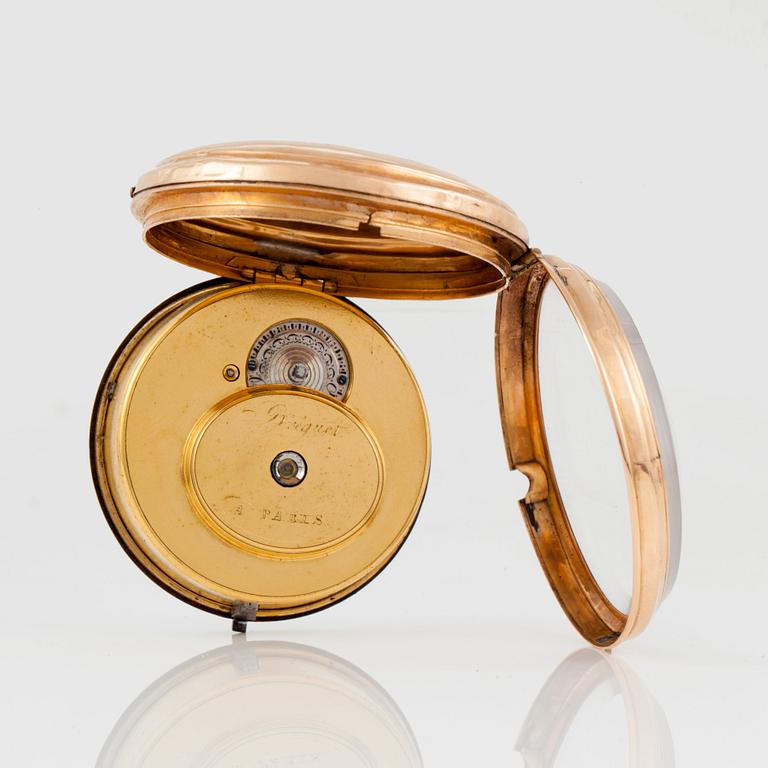 FICKUR, guld, märkt: "Breguet, à Paris", 1800-tal.
