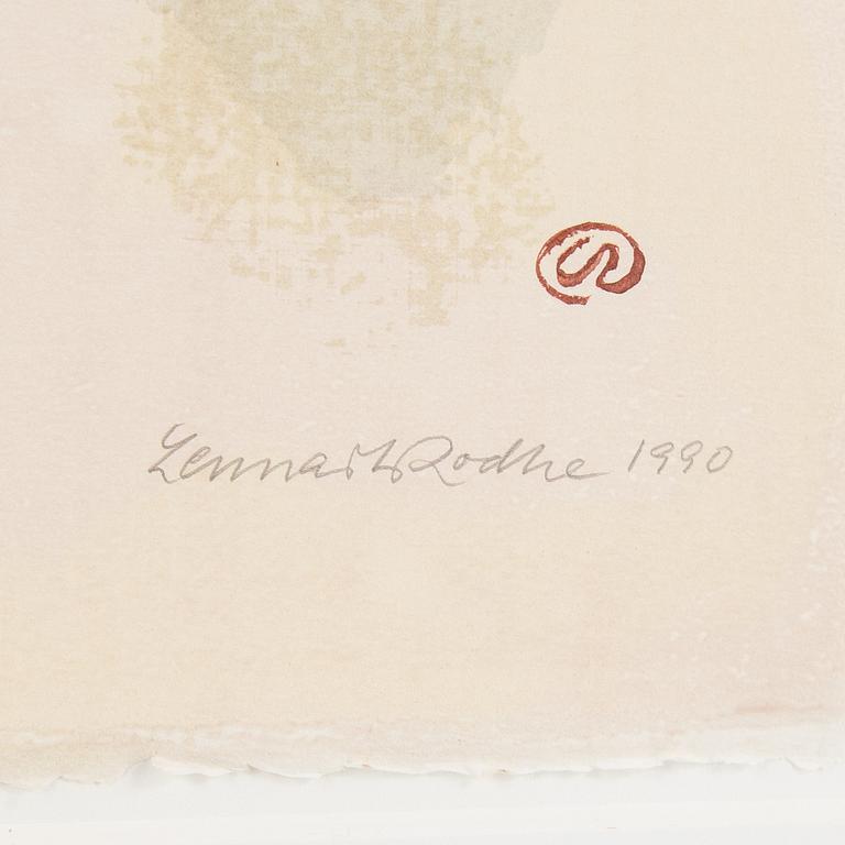 LENNART RODHE, färglitografi, signerad, daterad 1990, numrerad 8/65.