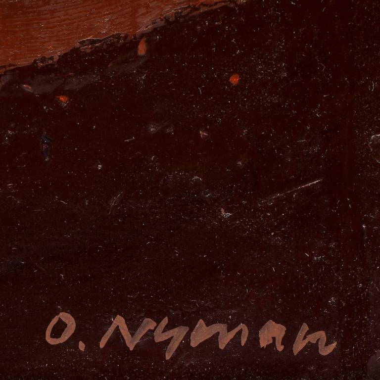 OLLE NYMAN, olja på pannå, signerad.