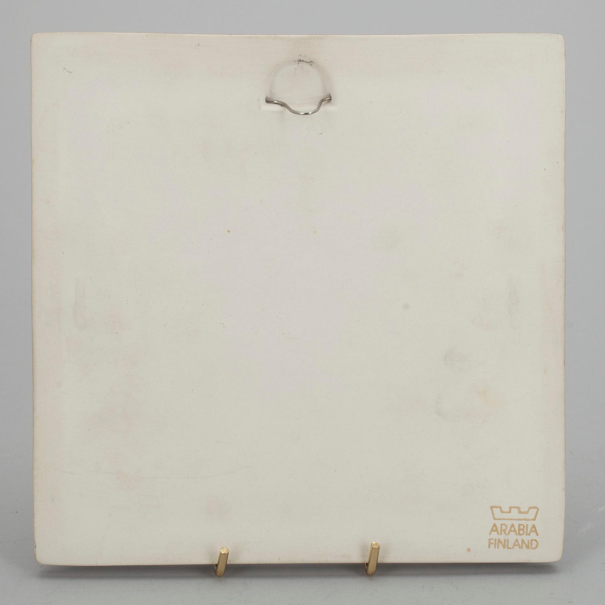 VÄGGPLATTA, keramik, Heljä Liukko-Sundström, Arabia Finland 1980-tal.