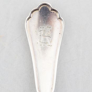 A set of 24 silver fruit knives and forks by Hanna Persson, Kristianstad, Sweden, 1923.