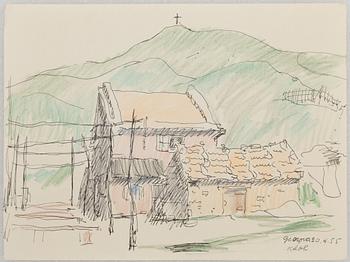 Wilhelm Kåge, a set of eight drawings, signed and dated 1905 and 1955 respectively.