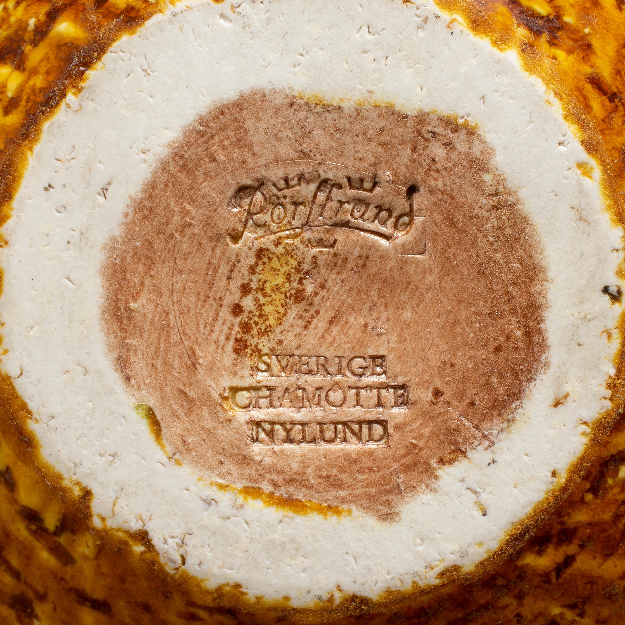 GUNNAR NYLUND, Two 'Chamotte' vases and a bowl, from Rörstrand, second half of the 20th century.