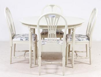 MATGRUPP, 8 delar, gustaviansk stil, 1900-tal.