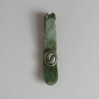 A Chinese nephrite belthook.