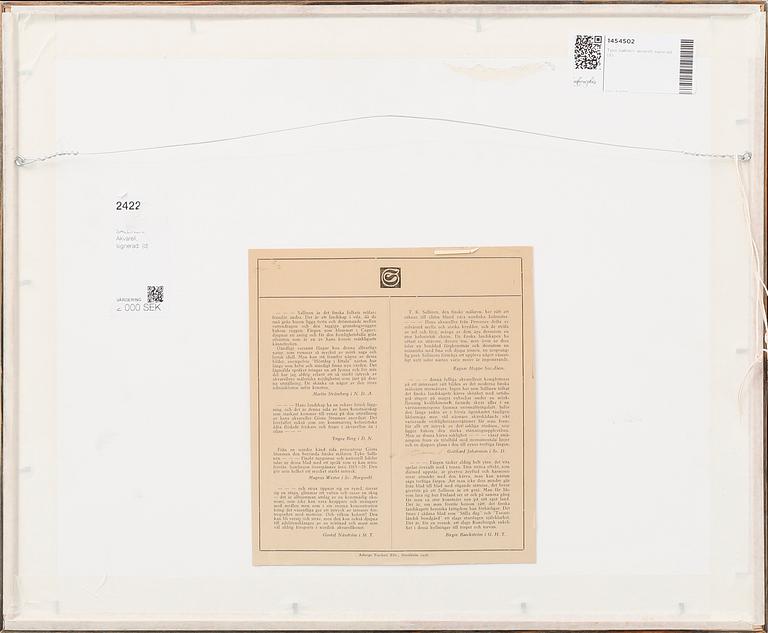 Tyko Sallinen, watercolour, signed,