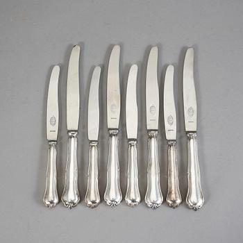 BESTICKSERVIS, 28 delar, silver, modell Viktoria, CG Hallberg, 1900-talets mitt. Total vikt ca 1680 g.