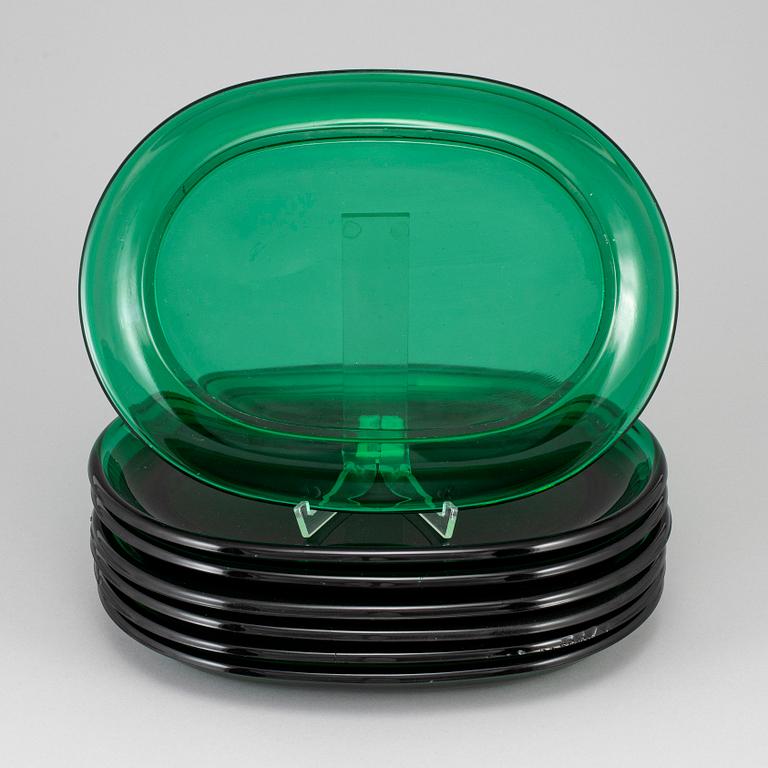 JOSEF FRANK, hummertallrikar, 7 st, glas, Svenskt Tenn.