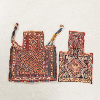 Namakdun 2 pcs Shashavan Soumak and Bachtiari Soumak antique approx. 54x36-49 cm.