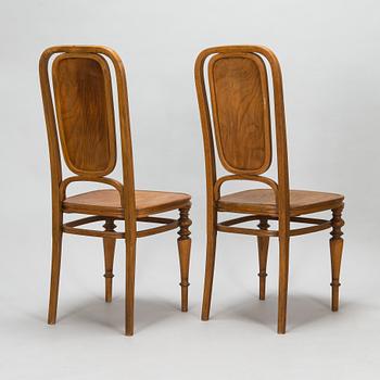 Six chairs by Jacob & Josef Kohn, Vienna, Austria, circa 1900.