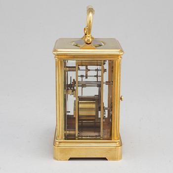 An end of the 20th century brass carriage clock by J W Benson, London.