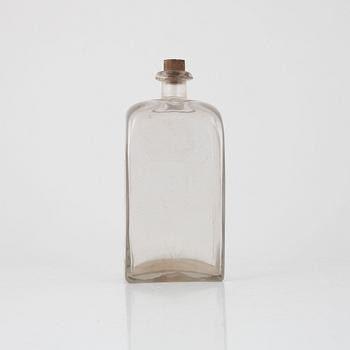 An engraved glass bottle, Limmareds Glasbruk, Sweden, 18th century.