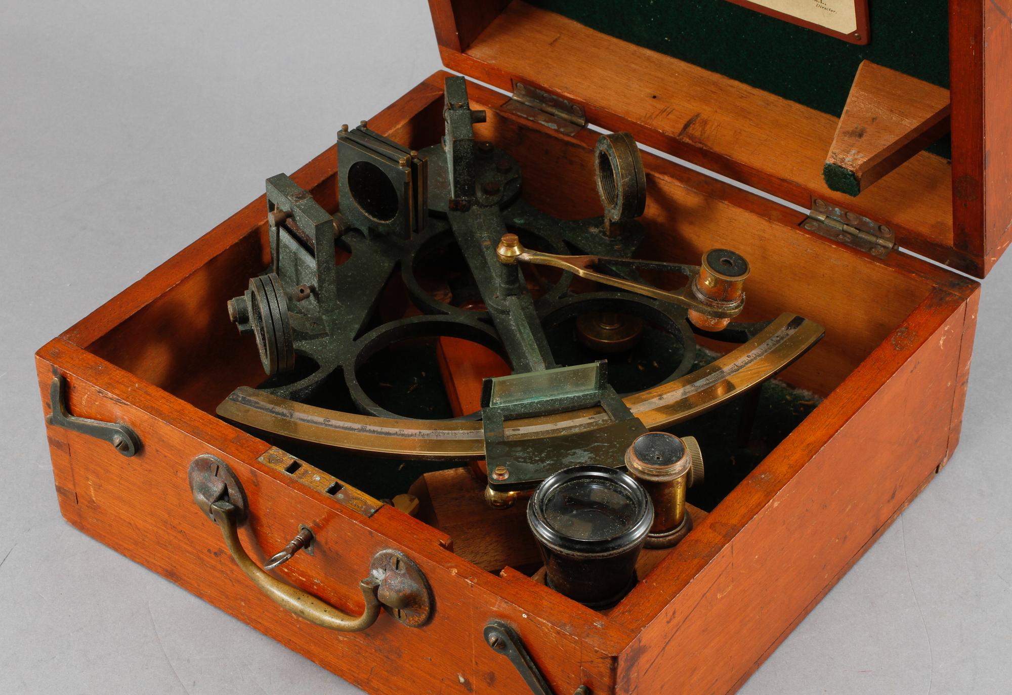 SEXTANT, metall och glas, Hezzanith Obervatory, London, 1900-talets första hälft.
