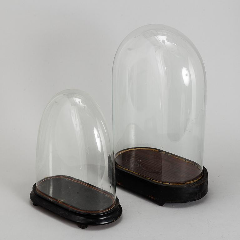 Two glass hoods, circa 1900.