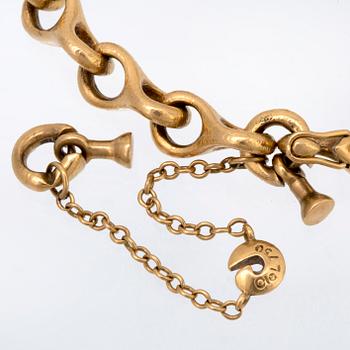 Lynggaard, bracelet 18K gold 1 elephnat charm w 1 brilliant-cut diamond, approx 18 cm.