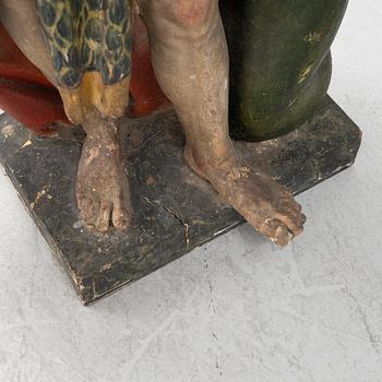 Skulptur, föreställande "Johannes döparen", Sydeuropa, 1700-tal.