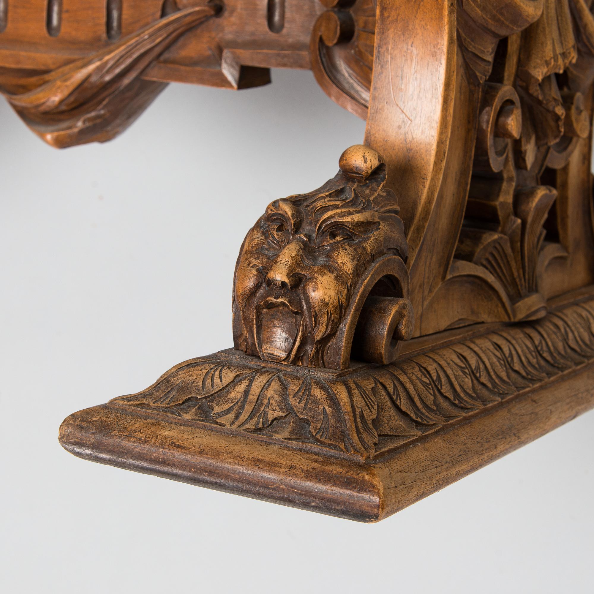 Walnut table, based on a model from Palazzo Pesaro in Venice, Purchased in 1893, Italy.