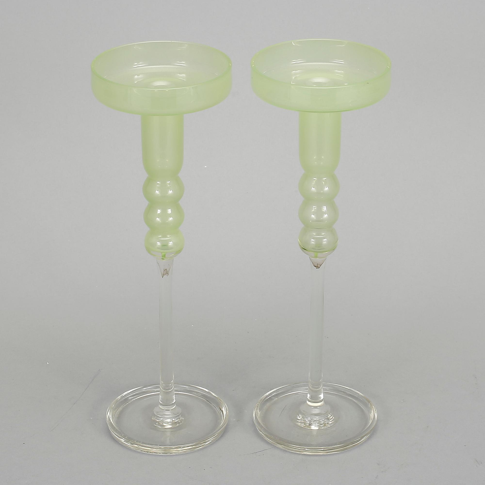 NANNY STILL, ljusstakar, ett par, Riihimäen Lasi Oy, Finland 1964-66.