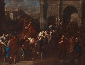 740. Italian artist, 17th Century, The triumphant Constantine the Great entering Rome.