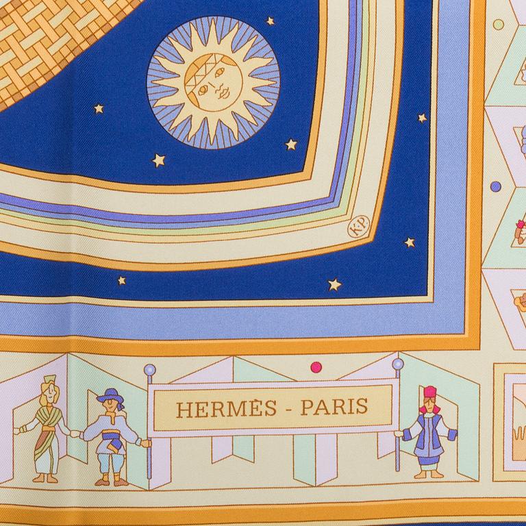 HERMÈS, a 'Donner la Main' silk scarf.
