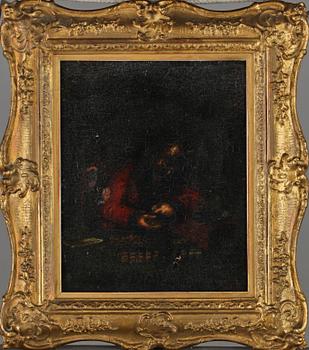 OKÄND KONSTNÄR, olja på pannå, 1700-tal.