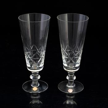 A set of twelve mid 20th century champagne glasses by Sea Glasbruk Kosta.