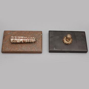 BREVPRESSAR, 2 stycken, sten, 1800/1900-tal.