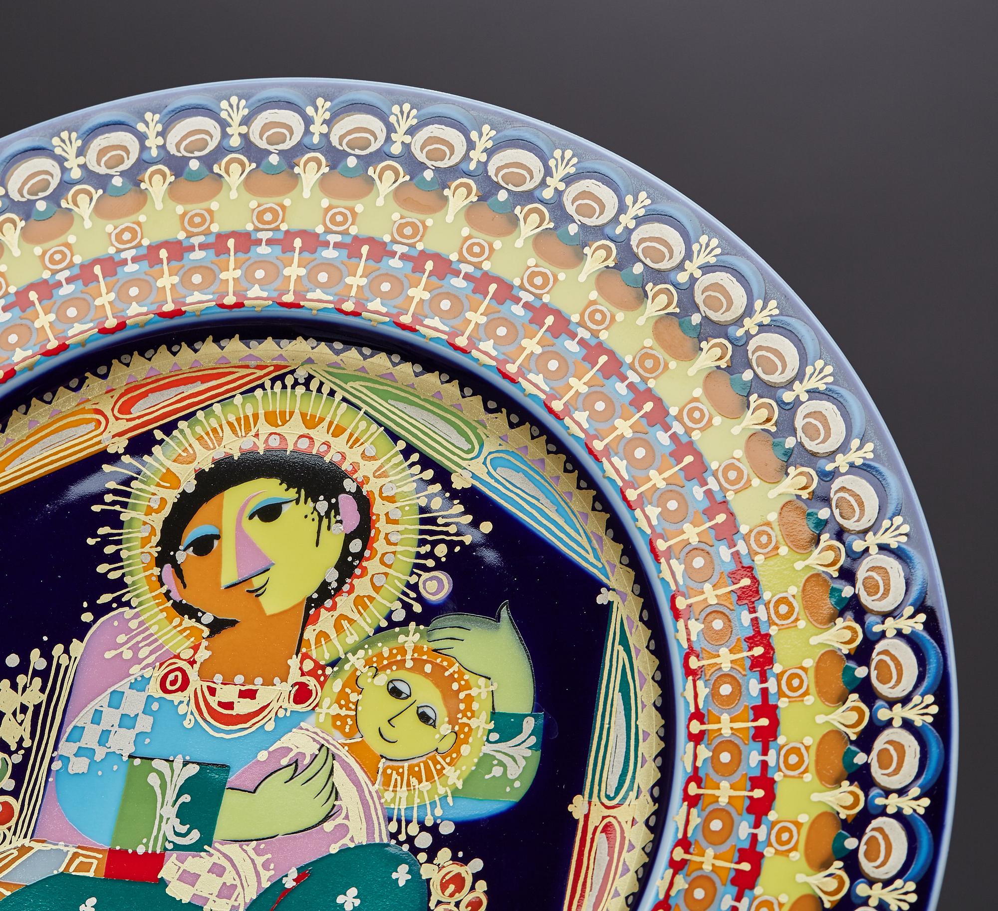 TALLRIKAR,  8 + 3 + 3 st,  Björn Wiinblad, Rosenthal, 1900-talets andra hälft, porslin och glas.