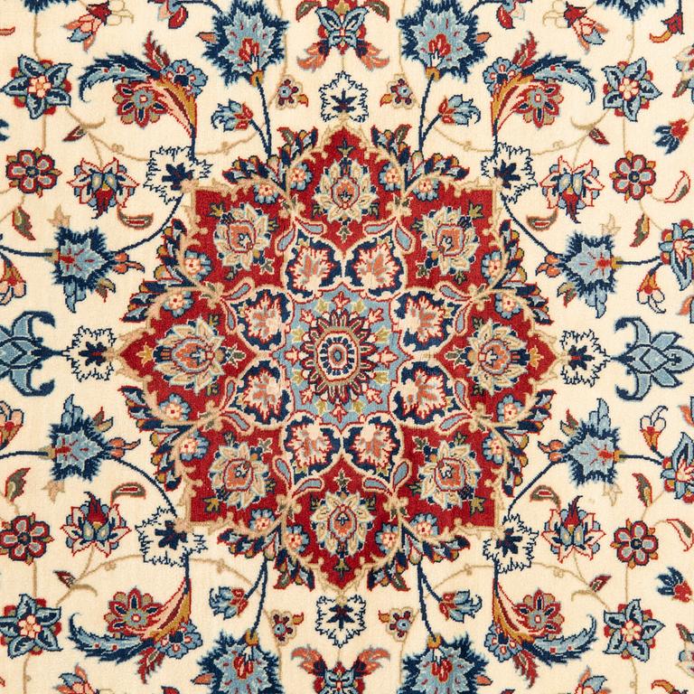 Isfahan silk rug, approximately 159x105 cm.