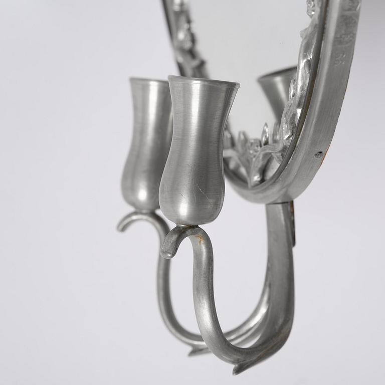 Firma Svenskt Tenn, spegellampett, tenn, modell "A 245", Stockholm, 1928.