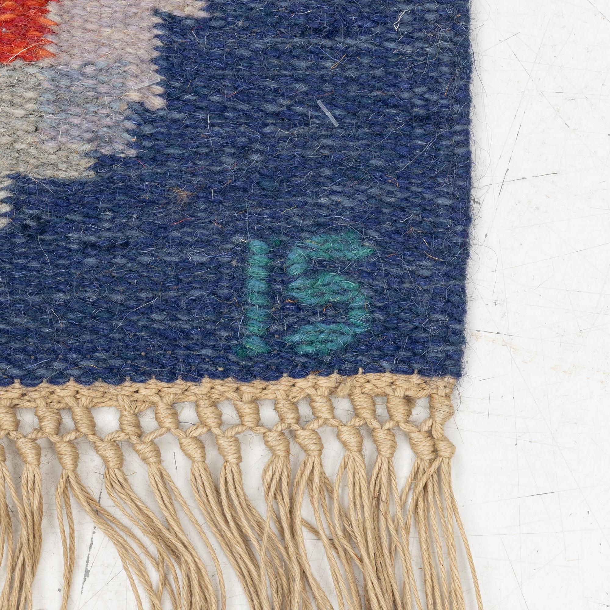 Ingegerd Silow, a flat weave "Paradiset"/ nr 1036, wall decoration, signed IS, Axeco, Sweden, c. 122 x 84 cm.