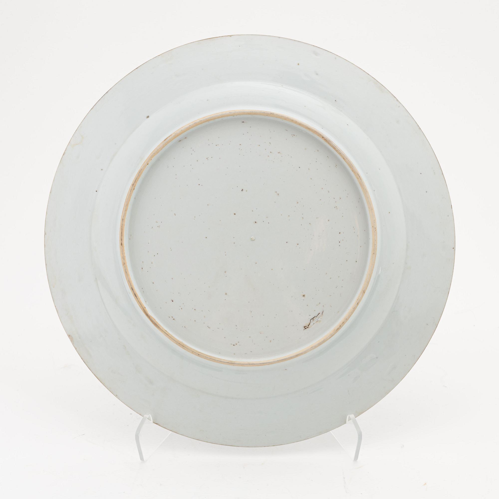 A blue and white Chinese Export dish, Qing dynasty, Qianlong (1736-95).